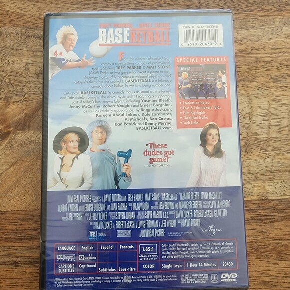 Baseketball DVD Widescreen Trey Parker Matt Stone R Comedy Universal New Sealed - Picture 3 of 3
